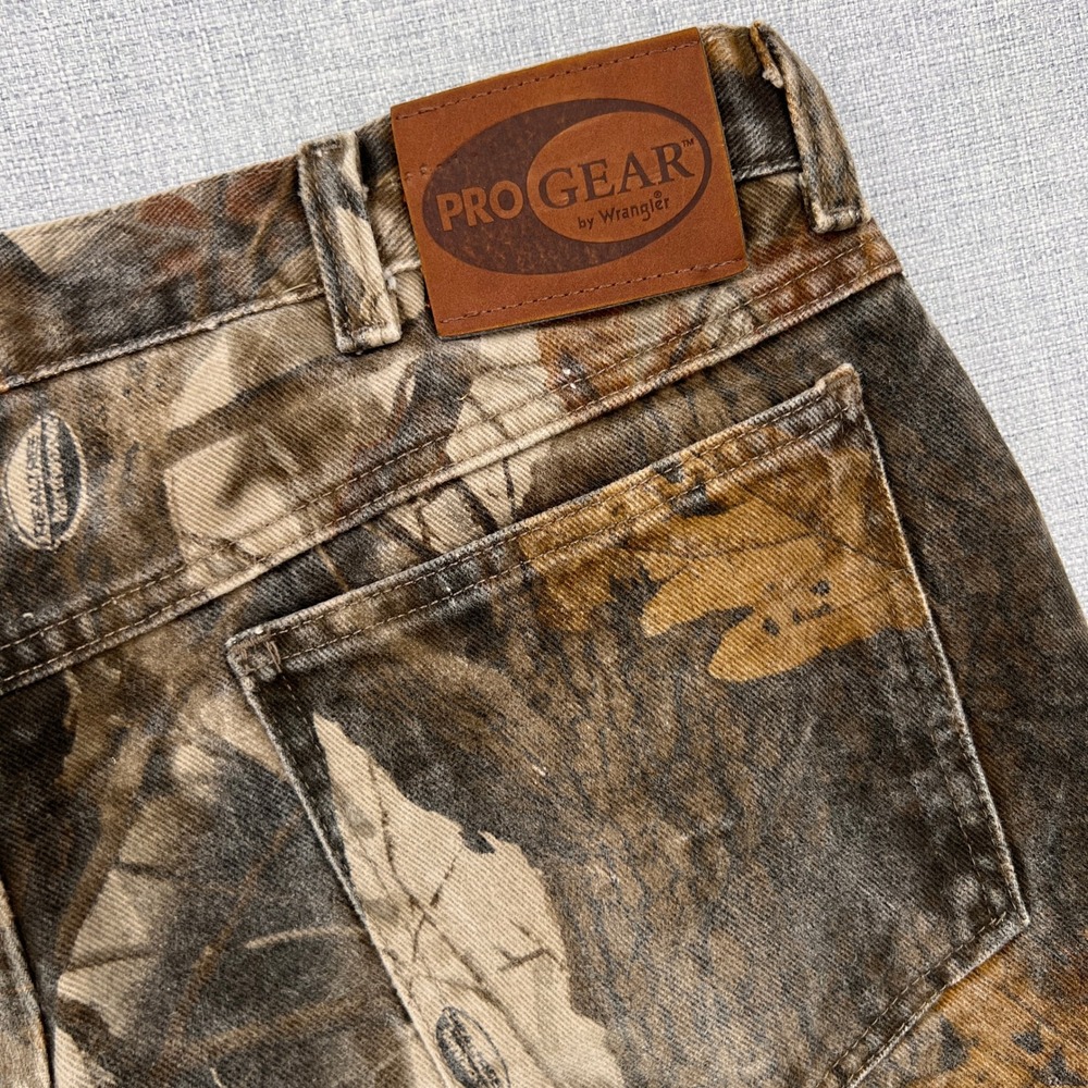 VTG Y2K Wrangler Pro Gear Camo Pants 36x25 Men Brown Fleece Lined Hunting Ranch - Picture 4 of 10
